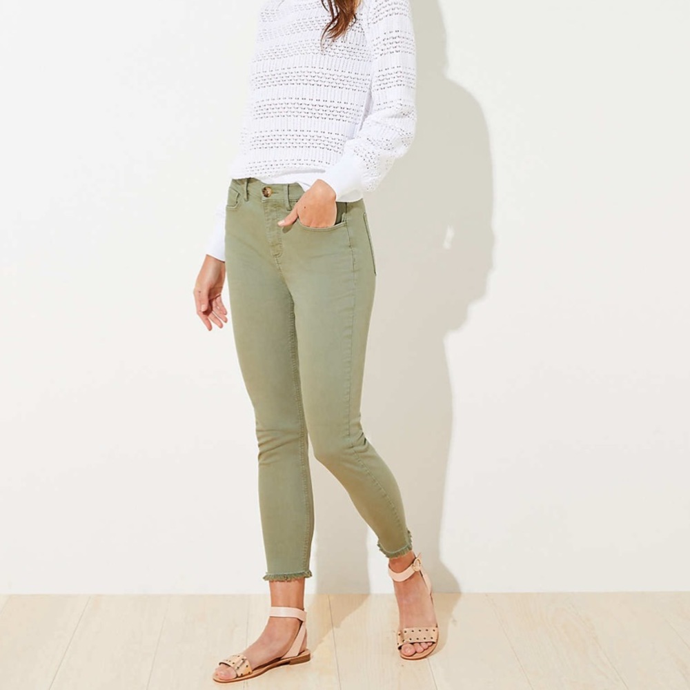 LOFT High Rise Skinny Crop Jeans